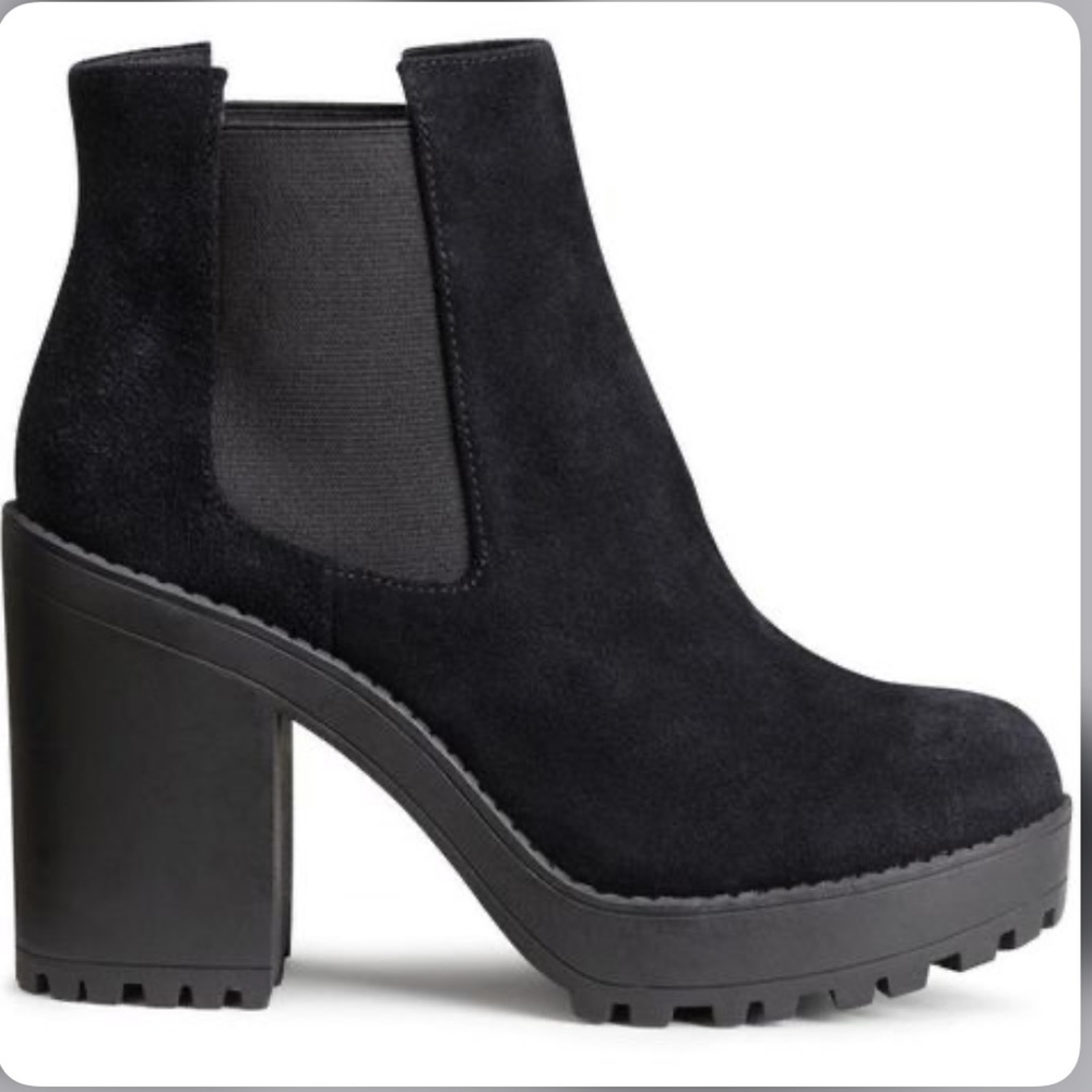H&M Suede Platform Boots Size US 6 EU 37